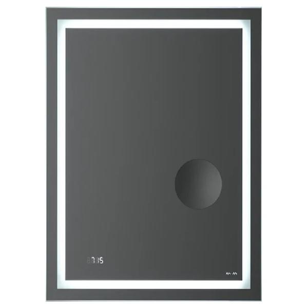 Зеркало универсальное с контурной Led подсветкой, часами и косметическим зеркалом, 55