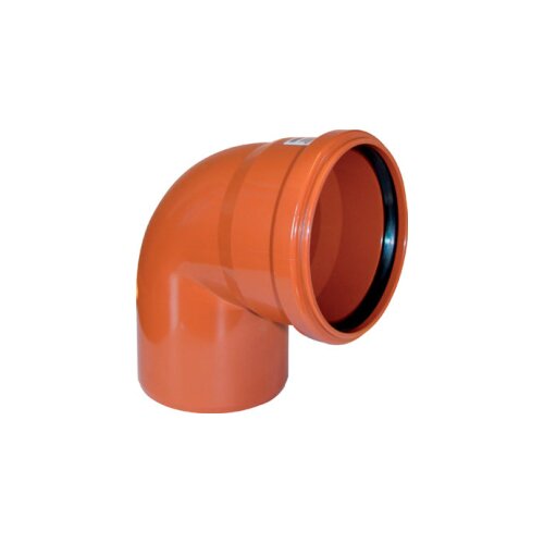 Отвод канализационный для наружных работ d200 мм х 90° Рыжий