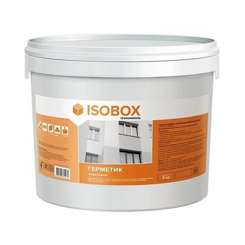 Герметик ISOBOX акриловый для межпанельных швов, серый 7кг Герметик ISOBOX акриловый для межпанельных швов, серый 7кг