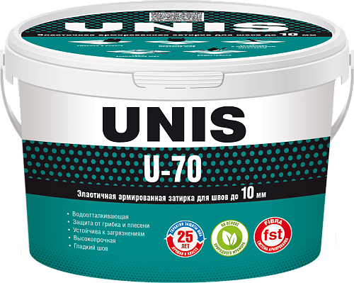 Затирка для швов эластичная UNIS U-70 светло-серая С07 2 кг