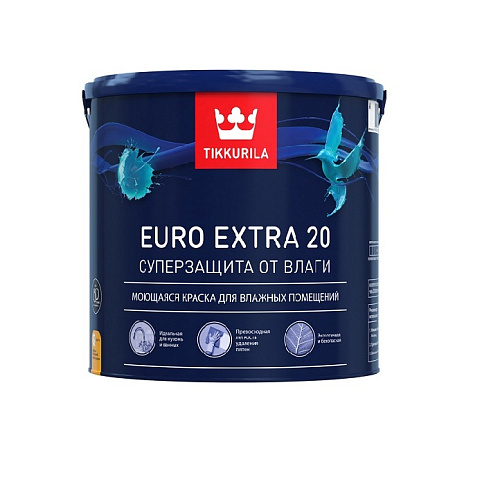 Краска водно-дисперсионная EURO EXTRA 20 С полуматовая 2,7л