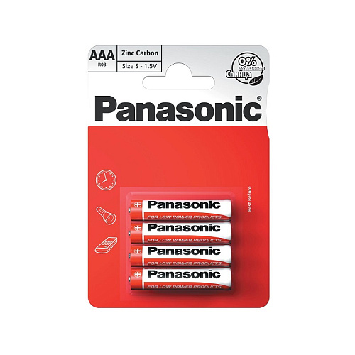 Батарейка солевая Panasonic Zinc Carbon R03(ААА)