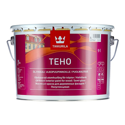 Краска TEHO A для деревянных фасадов масляная полуглянцевая 0,9л
