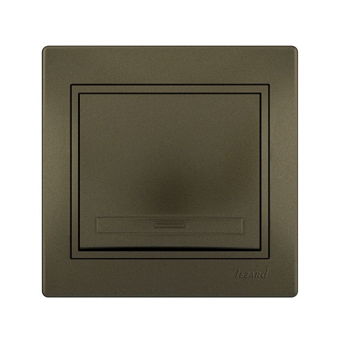 Выключатель проходной Lezard одноклавишный скрытая установка светло-коричневый металлик