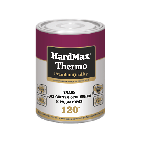 Эмаль для систем отопления и радиаторов HardMax Termo белоснежная 0,9 кг
