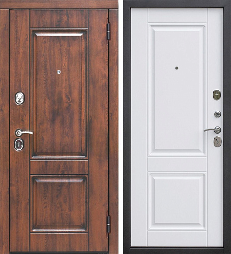 Дверь входная FERRONI Вена 860 правая Винорит Патина / Белый матовый