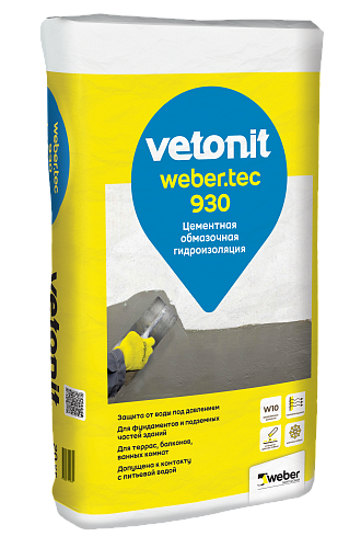 Гидроизоляция цементная Vetonit Weber.tec 930 20 кг