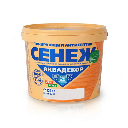 Антисептик СЕНЕЖ аквадекор орех 2,5 кг