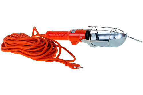 Светильник-переноска LUX 60W 27Е без лампы 5м металлический кожух оранжевый