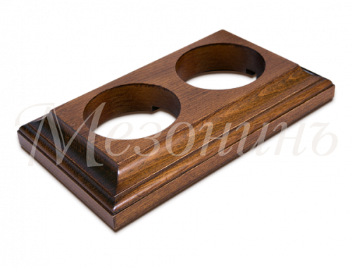 Рамка двухместная  "Престиж" темный дуб, для наружного и внутреннего монтажа, ТМ "МезонинЪ" GE70707-26