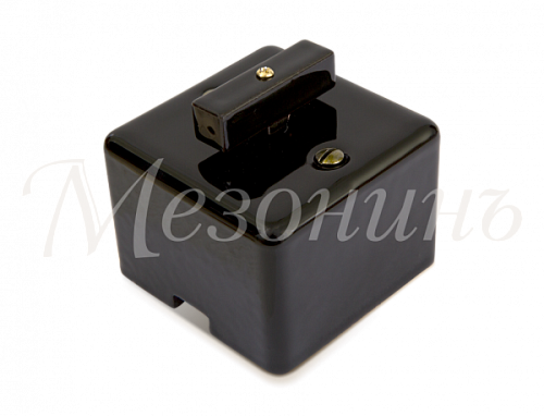 Выключатель ретро фарфоровый поворотный на четыре положения, коллекция "QUADRA" цвет - черный,  ТМ "МезонинЪ" GE80401-05