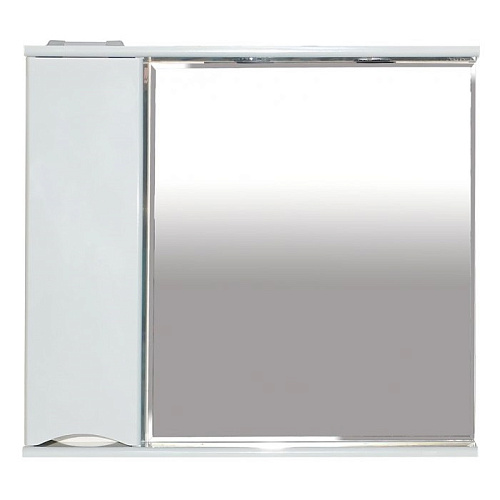 Зеркало-шкаф Элвис 85 левое белая эмаль со светом