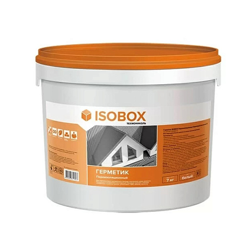 Герметик для окон ISOBOX (внутренний Б) акриловый паропроницаемый, белый 7кг