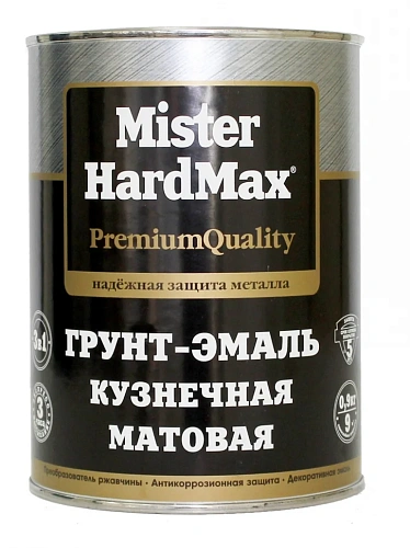 Грунт-эмаль Mister HardMax кузнечная матовая глубоко-черный RAL 9005 0,9 кг