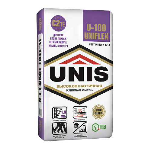 Клей плиточный UNIS UNIFLEX U-100 25 кг