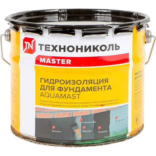 Мастика битумная AguaMast ТЕХНОНИКОЛЬ MASTER гидроизоляционная 3кг Мастика битумная AguaMast ТЕХНОНИКОЛЬ MASTER гидроизоляционная 3кг