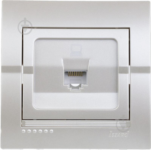 Розетка Lezard MIRA компьютерная одинарная скрытая установка жемчужо-белый металлик